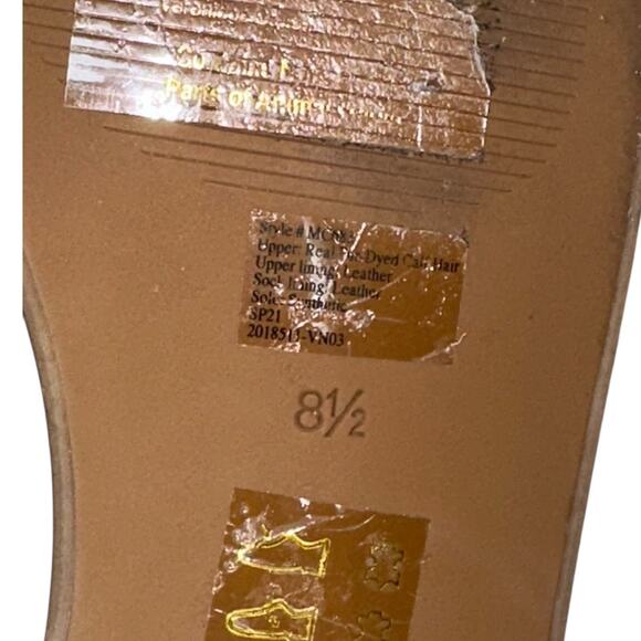 Madewell Cheetah Leather Calf Hair Triple Straps Strappy Sandals Size 8.5 - Picture 10 of 10